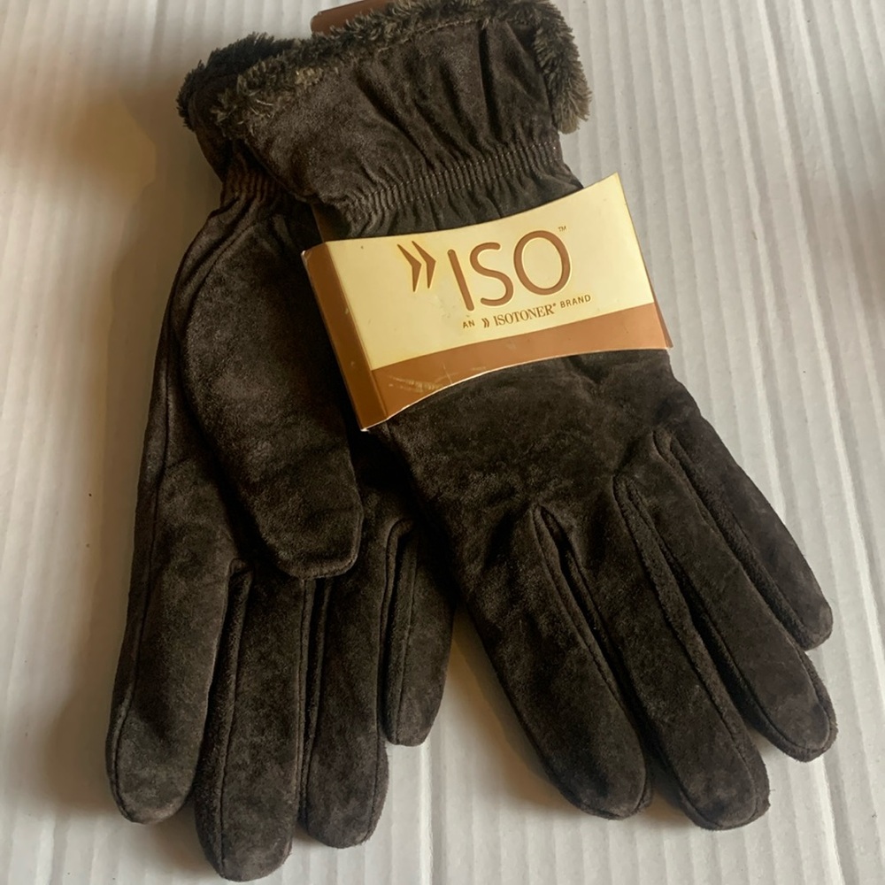 Iso Brown Suede Gloves with microlux lining.